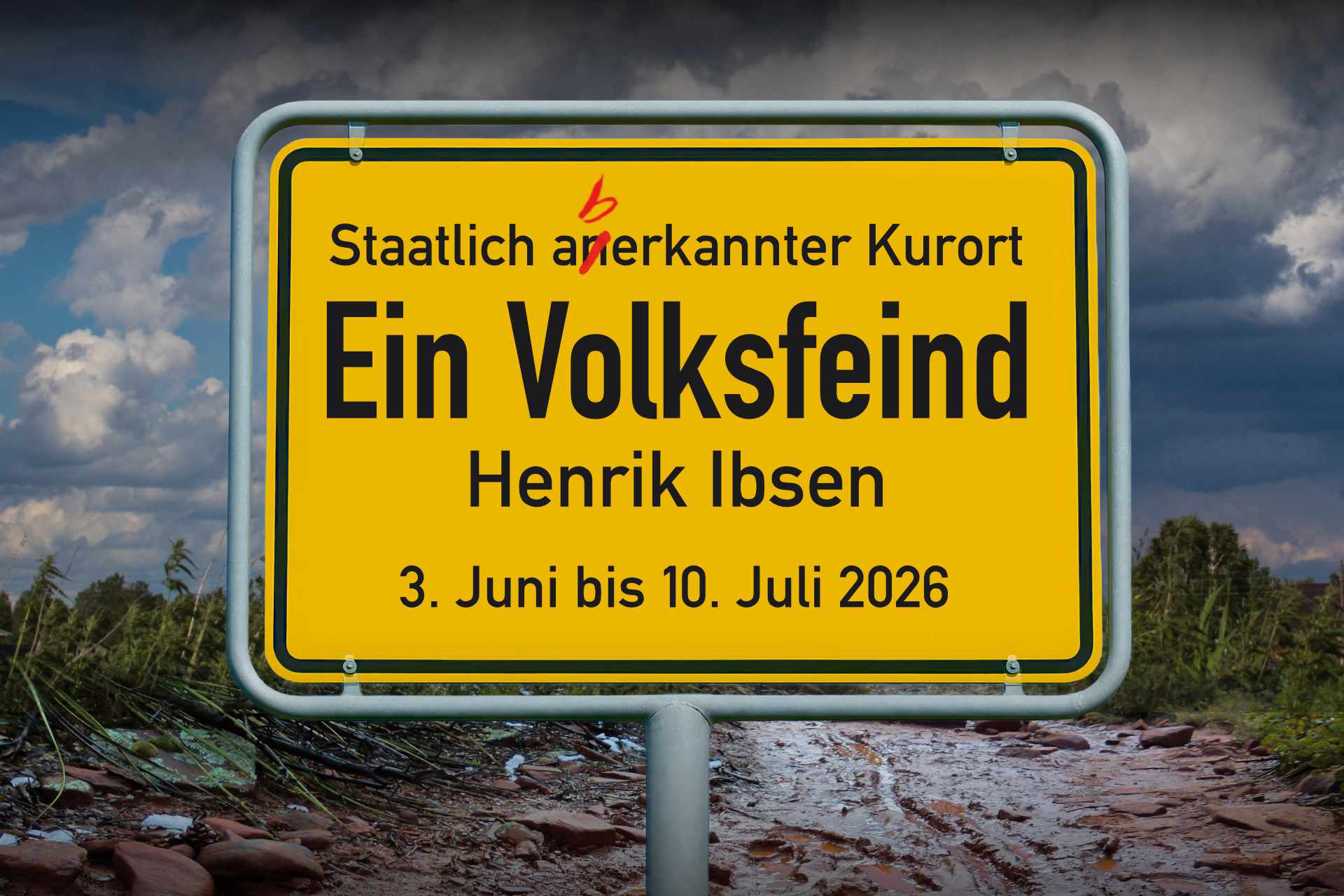 Volksfeind Plakatmotiv von Theater im Fluss
